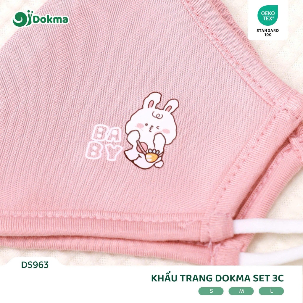 Khẩu Trang Bé Trai, Bé Gái Dokma (Hộp 3 Chiếc Màu Ngẫu Nhiên)
