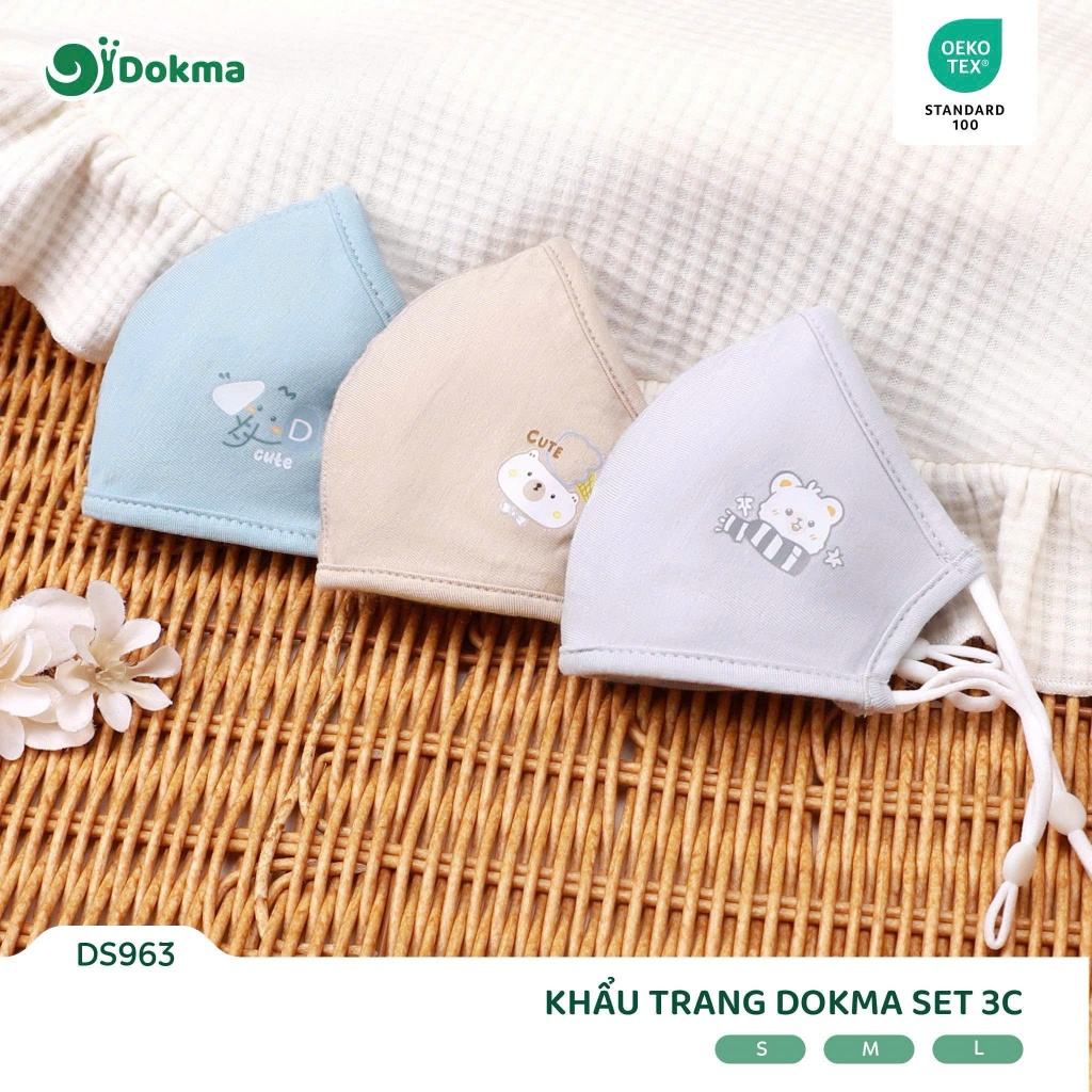 Khẩu Trang Bé Trai, Bé Gái Dokma (Hộp 3 Chiếc Màu Ngẫu Nhiên)