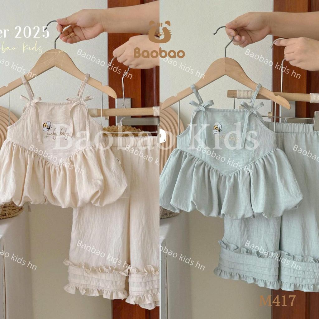 [BAOBAO-HÀNG ODER] SÉT BỘ ÁO 2 DÂY DÁNG BÍ KẾT HỢP QUẦN SUÔNG BÈO XINH XẮN - M417