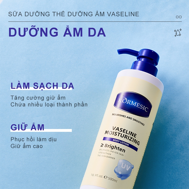 Sữa Dưỡng Thể Vaseline Dưống Am Chuyên Sâu Dưỡng Trắng Chống Khô Da Chăm Sóc Dịu Nhe Mùi Hương Độc Quyền 500ML
