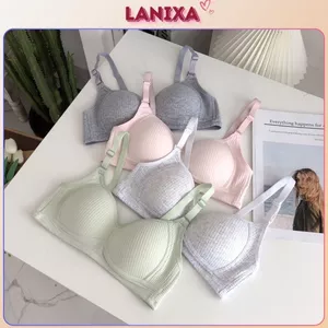 Áo ngực nữ cotton gân tăm mút mỏng ôm ngực chống chảy xệ kiểu dáng basic màu pastel LANIXA A414 -CB