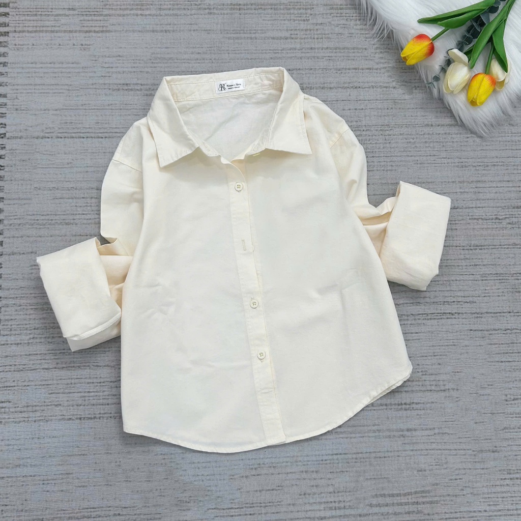 Áo Sơ Mi Nữ Tay Dài Form Dáng Vừa Chẩt Vải Kaki Cotton (864) Có Thêu Hình Ngựa Nhiều Màu Freesize