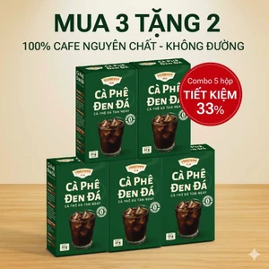 Mua 3 ĐƯỢC 5 - CAFE ĐEN HÒA TAN NGUYÊN CHẤT GREENFARM (1 hộp x 10 GÓI x 2Gr) KHÔNG ĐƯỜNG, ÍT CALO.