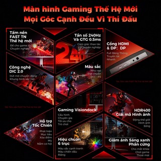 Màn Hình 27 Inch 240Hz 2K IPS 1ms HDR Gaming Viền Mỏng M748 - Tặng Kèm Cáp HDMI-Bảo Hành 36 Tháng