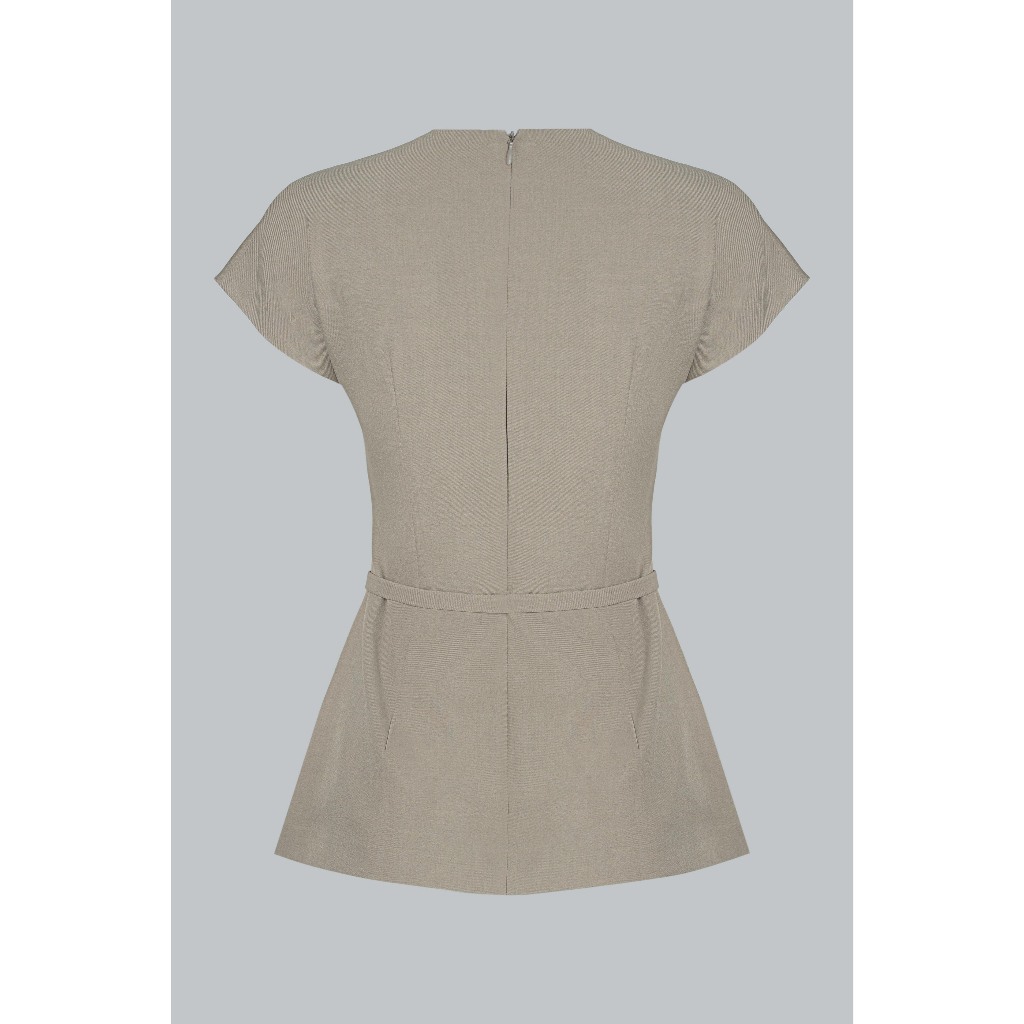 Áo Xuân Hè Cổ Tròn Dáng Ôm Tay Chờm 2T12.2601. Áo Nữ Dáng Ôm Semi Peplum Thanh Lịch, Áo Công Sở Nữ Cao Cấp Dễ Phối By JM