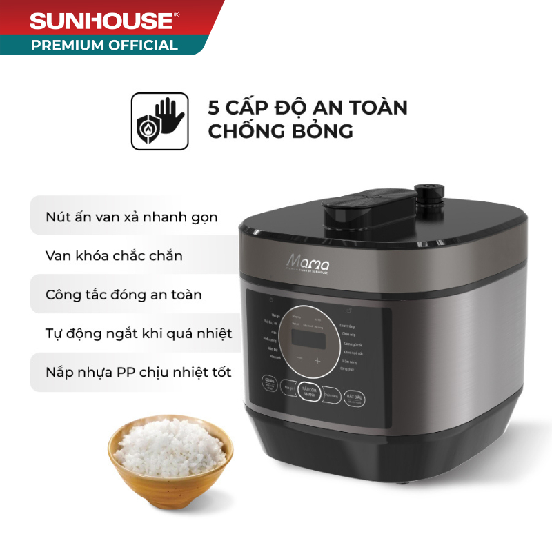 Nồi áp suất điện tử đa năng 5L SUNHOUSE MAMA SHD1580