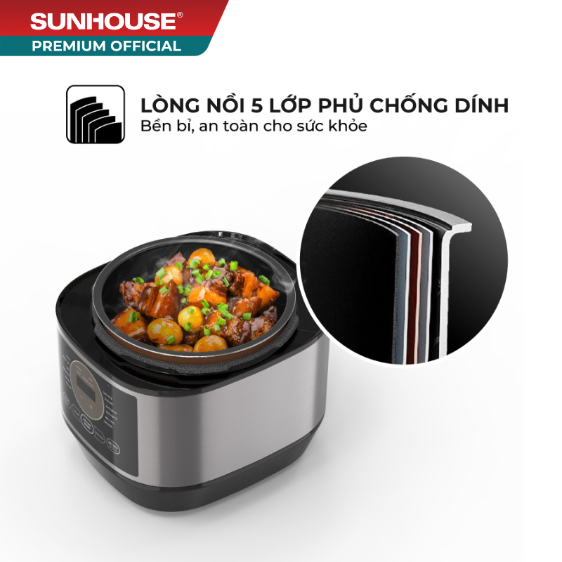 Nồi áp suất điện tử đa năng 5L SUNHOUSE MAMA SHD1580