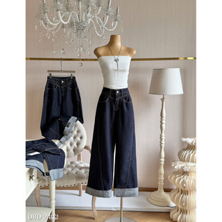 Quần Jeans Suông Gấp Gấu Chuẩn Linh Hoàng