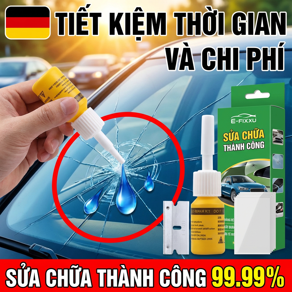 Không cần thay kính Dung dịch sửa kính ô tô Bộ sửa kính dung dịch hàn kính nhập khẩu từ nước ngoài dễ sử dụng