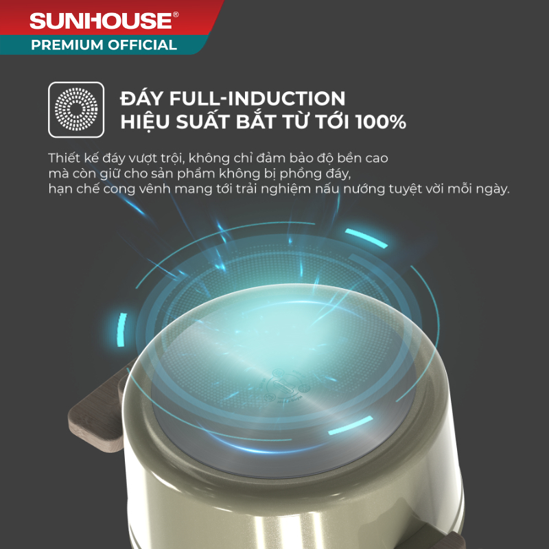 Bộ nồi Full-induction SUNHOUSE Titanium Plasma ST2210P