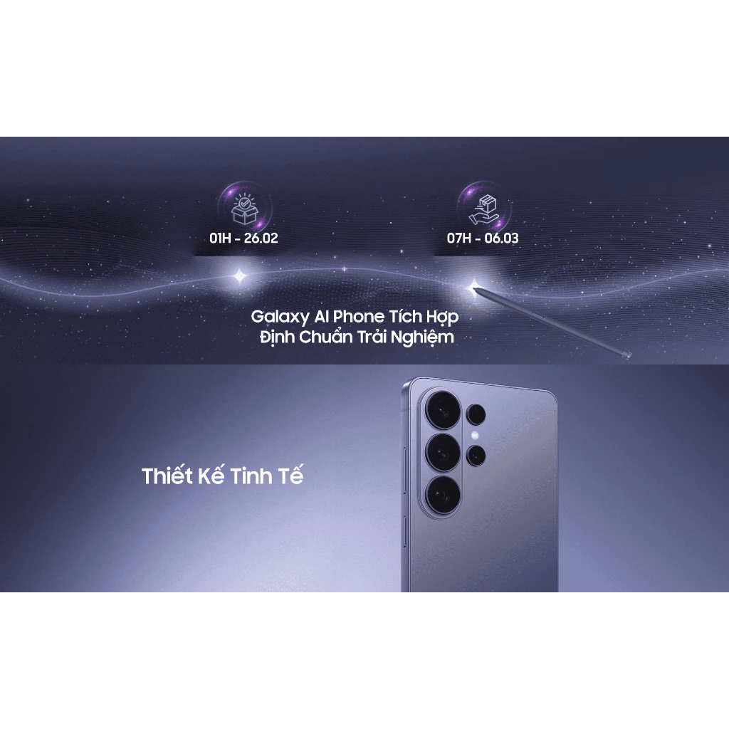 (KOL) Điện thoại Samsung Galaxy S26 5G 12GB | 256GB. Màn hình 6.3" 120Hz - Exynos 2600 (2nm) - BH 12 tháng