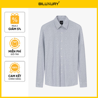 [T7_SALE 20%_HT] Áo Sơ Mi Nam Dài Tay Thiết Kế 1SMDH602GHX Biluxury Form Slimfit Cao Cấp Chống Nhăn Bền Màu