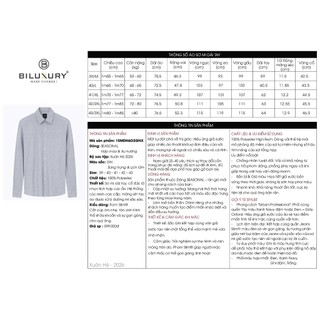 [T7_SALE 20%_HT] Áo Sơ Mi Nam Dài Tay Thiết Kế 1SMDH602GHX Biluxury Form Slimfit Cao Cấp Chống Nhăn Bền Màu