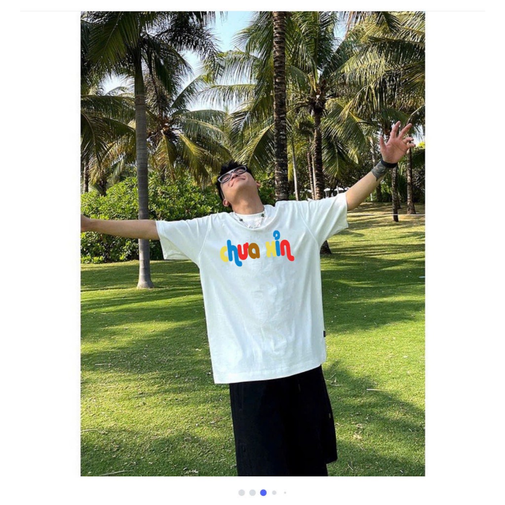 Áo Thun In Chữ CHƯA XỈN Retro Nam Nữ Unisex Hài Hước Cổ Tròn Chất Cotton 2 Chiều Hàng Đẹp