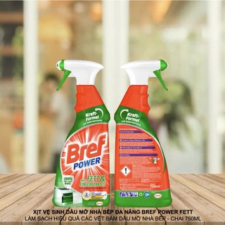(Châu Âu) Xịt Tẩy Dầu Mỡ Bếp Từ Lò Nướng Lò Vi Sóng Bref Fett Làm Sạch Nồi Chiên Không Dầu Hiệu Quả
