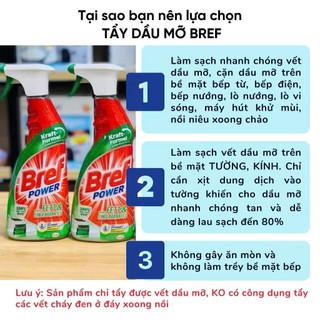 (Châu Âu) Xịt Tẩy Dầu Mỡ Bếp Từ Lò Nướng Lò Vi Sóng Bref Fett Làm Sạch Nồi Chiên Không Dầu Hiệu Quả