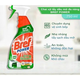 (Châu Âu) Xịt Tẩy Dầu Mỡ Bếp Từ Lò Nướng Lò Vi Sóng Bref Fett Làm Sạch Nồi Chiên Không Dầu Hiệu Quả