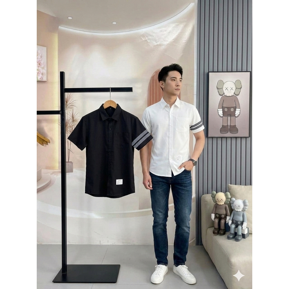[iSMh.12] 45-90kg Áo Sơ Mi Nam ngắn Tay, Vải cotton, co dãn nhẹ, bigsize, rẻ, bền, đẹp, thời trang