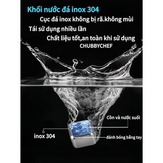 Đá Inox 304 Không Tan 6 Viên – Đá Lạnh Inox Tái Sử Dụng Giữ Lạnh Rượu Whisky, Cocktail, Cà Phê