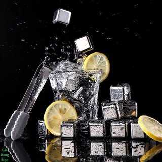 Đá Inox 304 Không Tan 6 Viên – Đá Lạnh Inox Tái Sử Dụng Giữ Lạnh Rượu Whisky, Cocktail, Cà Phê