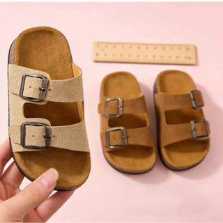 Dép lê da lộn móc khoá cho bé trai từ 3 đến 10 tuổi siêu êm mềm nhẹ