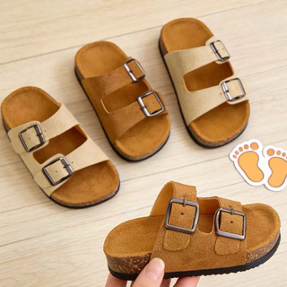 Dép lê da lộn móc khoá cho bé trai từ 3 đến 10 tuổi siêu êm mềm nhẹ