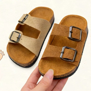 Dép lê da lộn móc khoá cho bé trai từ 3 đến 10 tuổi siêu êm mềm nhẹ
