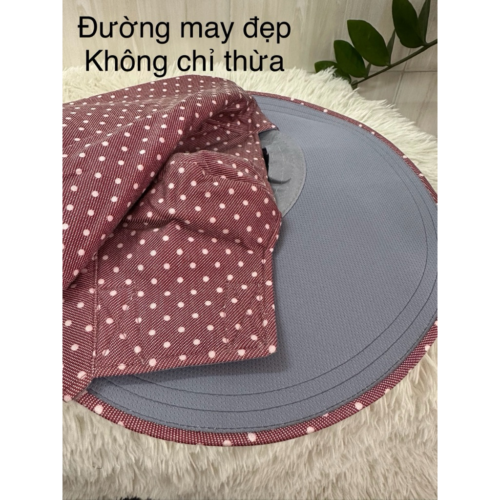 NÓN KHẨU TRANG VÀNH LỚN VẢI CAO CẤP, MIẾNG DÁN – CHE PHỦ 360° – THOÁNG MÁT – FREESIZE TIỆN LỢI