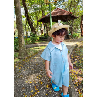 Set jum bé trai phong cách Hàn Quốc màu xanh