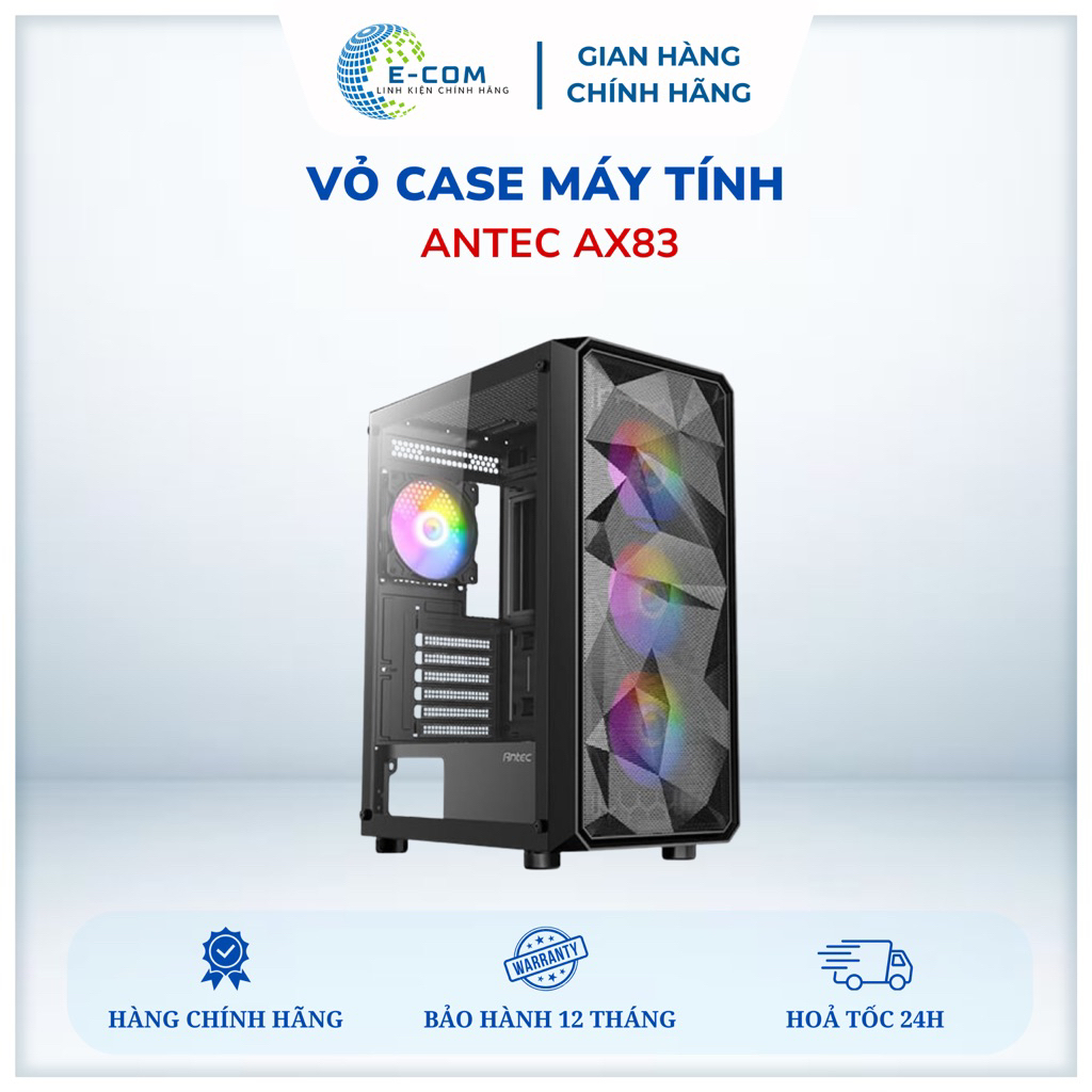 [SP FULL VAT] Vỏ case máy tính Antec AX83 RGB E-ATX, 3 fan RGB, màu đen ...