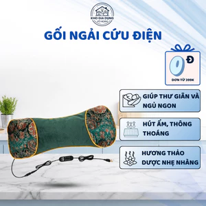 Gối ngải cứu cắm điện giúp giảm đau mỏi vai gáy, Gối ngải cứu điện, Gối mát xa thảo dược