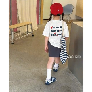 [B&G] Sét váy Áo thun trắng mềm mát kết hợp chân váy thể thao năng động, bé mặc đi chơi – đi học