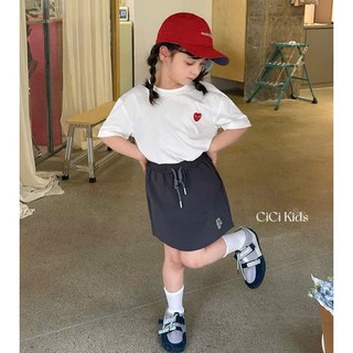 [B&G] Sét váy Áo thun trắng mềm mát kết hợp chân váy thể thao năng động, bé mặc đi chơi – đi học