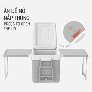 Thùng Đá Có Bàn LUGO MATSU Dung Tích 25L - 35L, Bánh Xe Tiện Lợi, Giữ Lạnh 72h, Tay Kéo Tiện Lợi