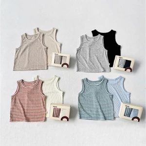 Set 2 Áo Ba Lỗ Thời Trang Tặng Hộp Obebi Mùa Hè Mát Mẻ Cho Bé Trai Bé Gái Từ 8-22kg A546