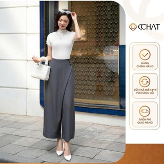 Quần Ống Rộng 𝐂𝐂𝐇𝐀𝐓 Dáng Suông Giả Váy Violet Chất Liệu Tuytsi Cao Cấp 15QDS2036ST