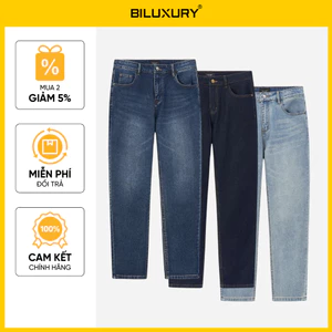 Quần Jeans Nam Basic 9QBDB024/9QBDT025 Biluxury Thiết Kế Co Giãn Chống Nhăn Bền Màu