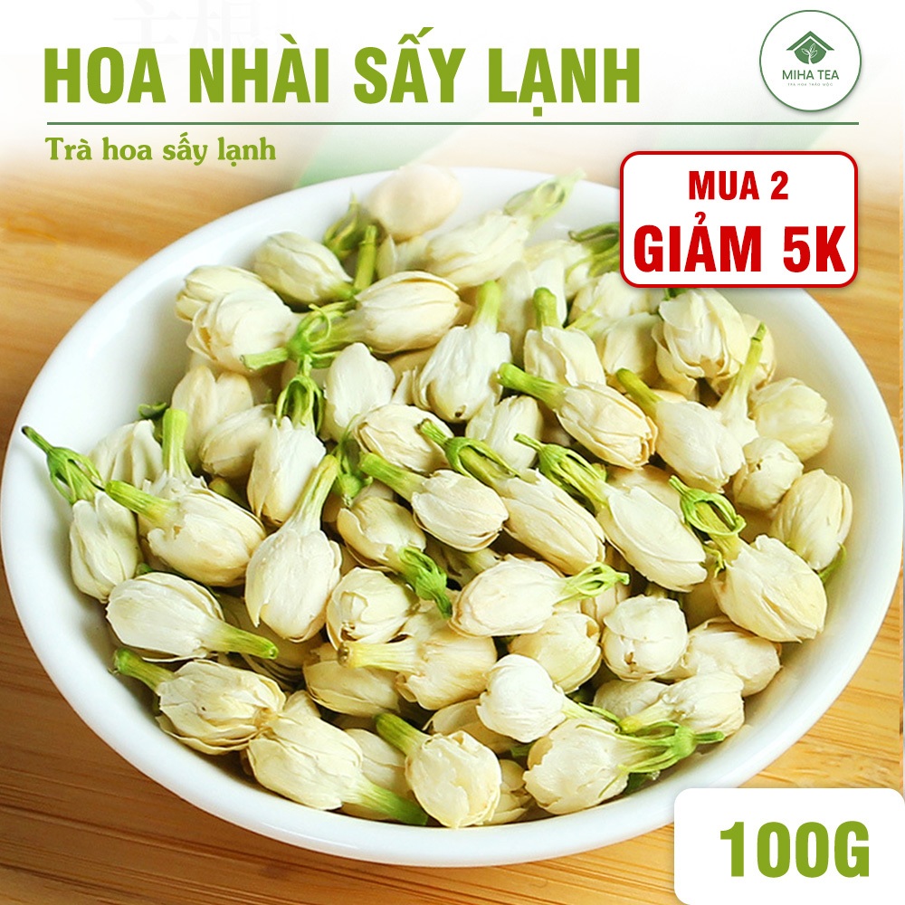 Hoa nhài sấy lạnh 100g, nguyên nụ, dùng pha trà, trang trí - MIHA TEA