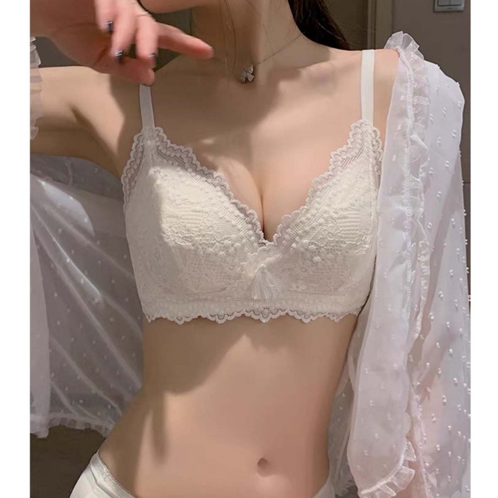 Áo ngực nữ không gọng ren lưới sang trọng quyến rũ đệm mút mỏng ôm ngực chống chảy xệ LANIXA A2004
