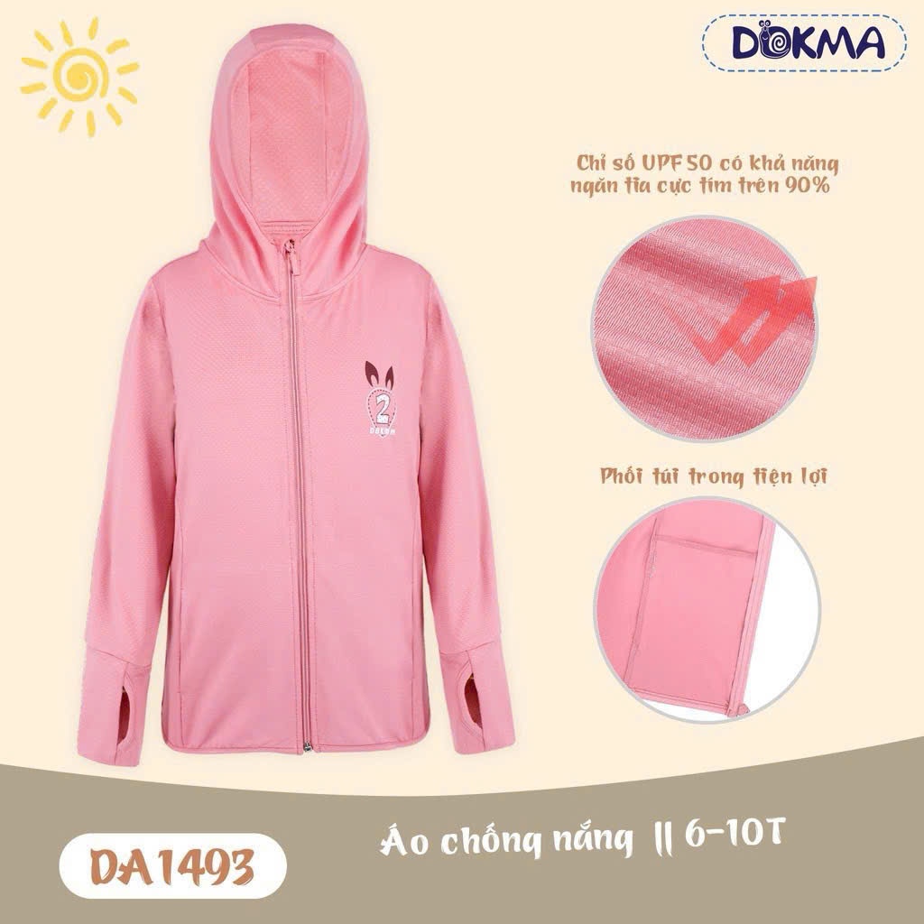 (17-32kg, 6-10Y) Áo Khoác Chống Nắng Dokma Chống Tia UV Co Giãn Thoải Mái Cho Bé DA2165 DA2724 DA1493