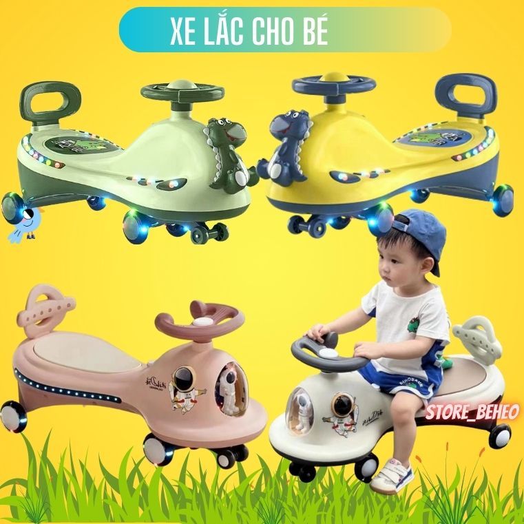 🧸𝑴𝒊𝒆̂̃𝒏 𝑺𝒊́𝒑🧸Xe lắc khủng Long cho bé ,có nhạc đèn nét chạy vòng quanh xe cho bé từ 8 tháng tuổi đến  tuổi,chịu tải 80kg - 1