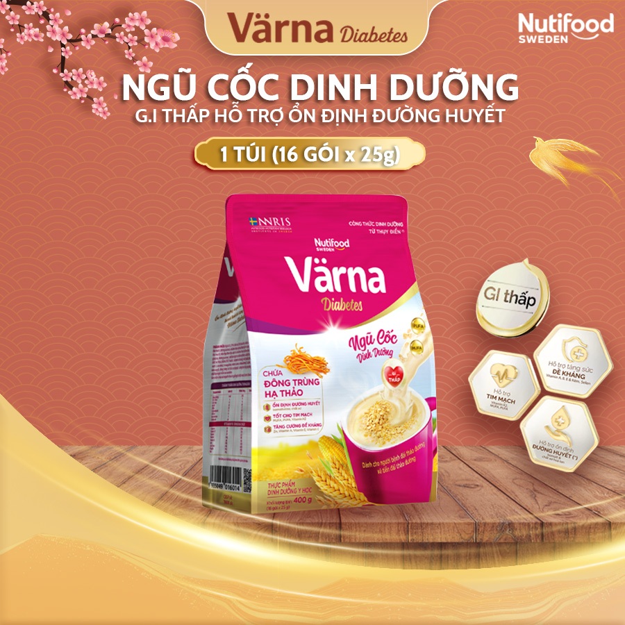Ngũ Cốc Dinh Dưỡng Cho Người Tiều Đường Varna Diabetes (16 Gói x 25G) - Ổn Định Đường Huyết