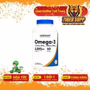 Dầu Cá Omega-3 Nutricost 2500mg – Hỗ Trợ Não Bộ & Thị Lực