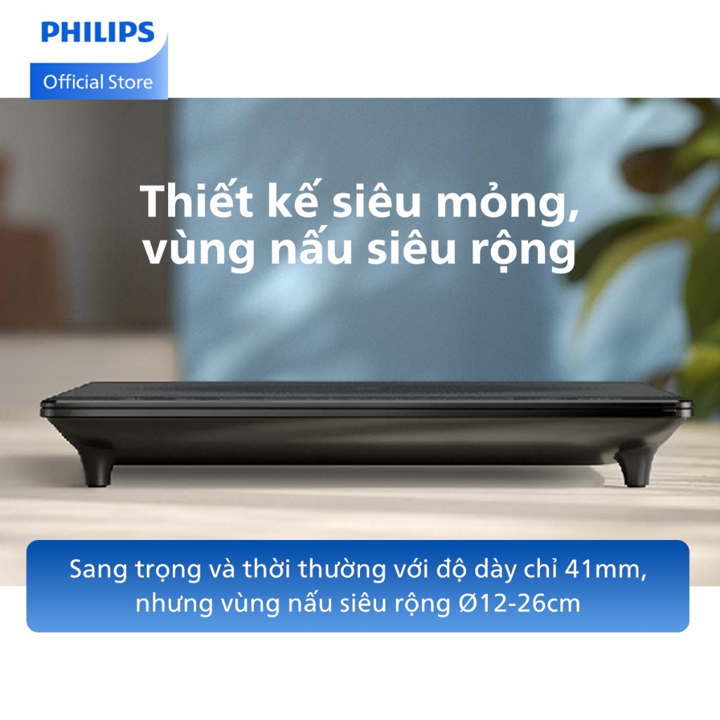 [ TẶNG KÈM CHẢO] Bếp Từ Philips HD5850/90 - 2000W - Hàng Chính Hãng - Bảo Hành 24 Tháng