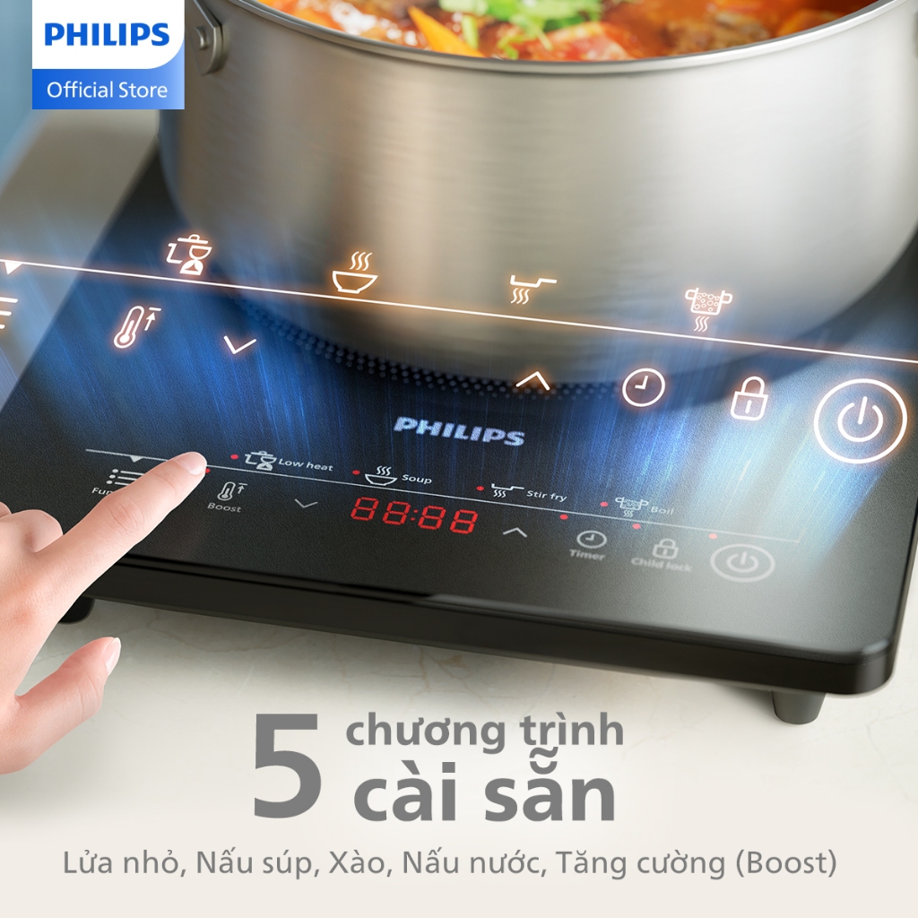 [LIVE] Bếp Từ Đơn Philips HD5830/90 - 2000W - Bảo Hành Chính Hãng 24 tháng - Tiết Kiệm Điện, An Toàn