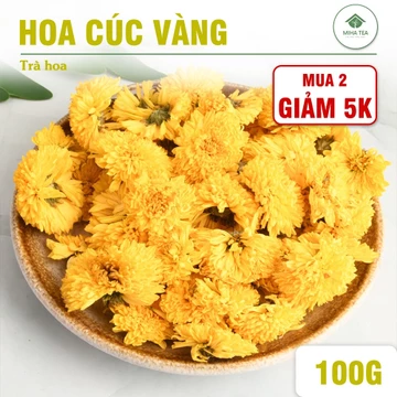 Hoa cúc vàng 100g, trà hoa cúc sấy lạnh, nguyên nụ, dùng pha trà cùng táo đỏ, kỳ tử, long nhãn