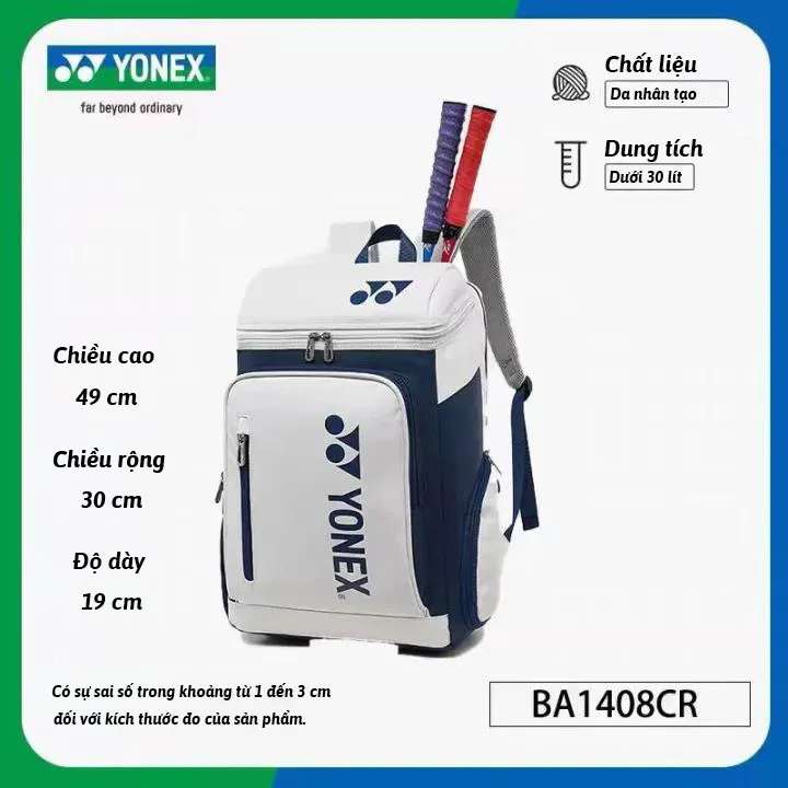 Balo Cầu Lông Yonex Trắng Xanh Đen da pu chống nước đi học đi chơi cầu Đa Ngăn Tiện Lợi Balo cầu lông nam nữ