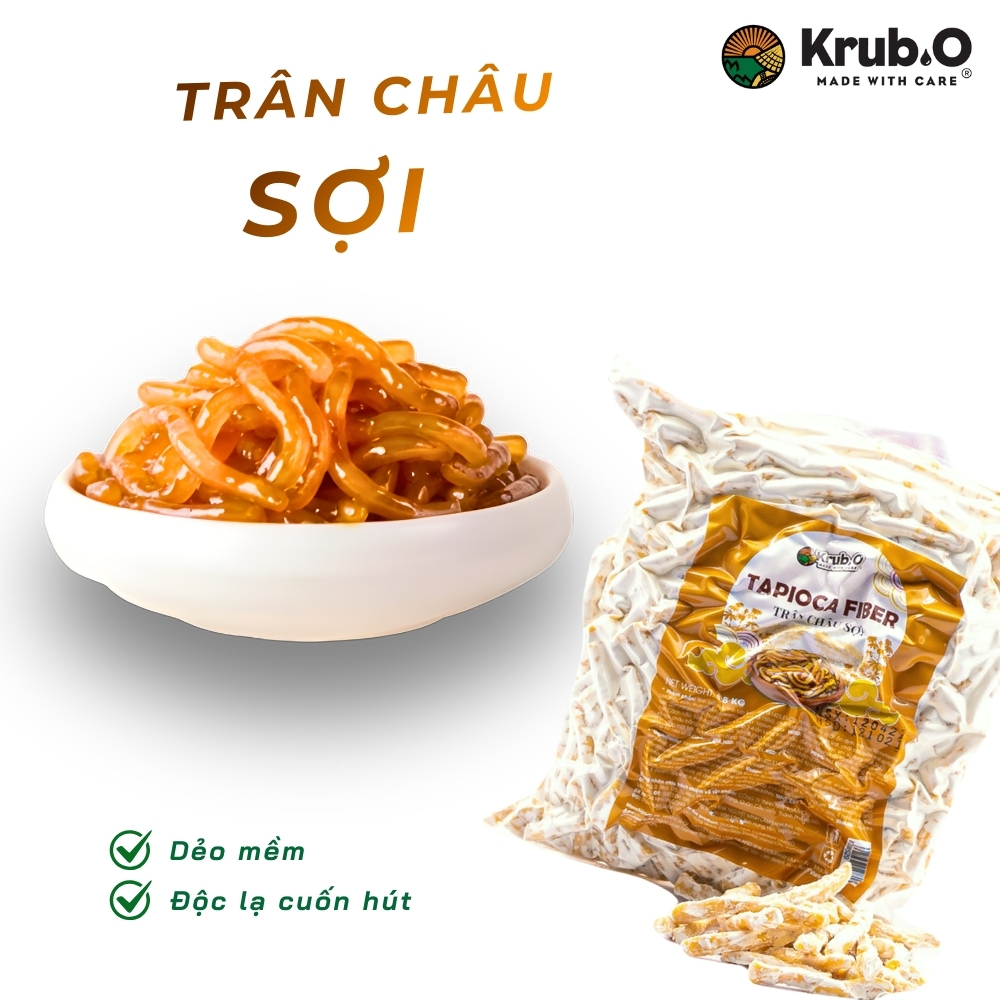 [HOTTREND] Trân Châu Sợi Krub.O 800g - Hình Dáng Mới Lạ, Dẻo Dai Cuốn Hút, Topping Độc Đáo Cho Quán Trà Sữa
