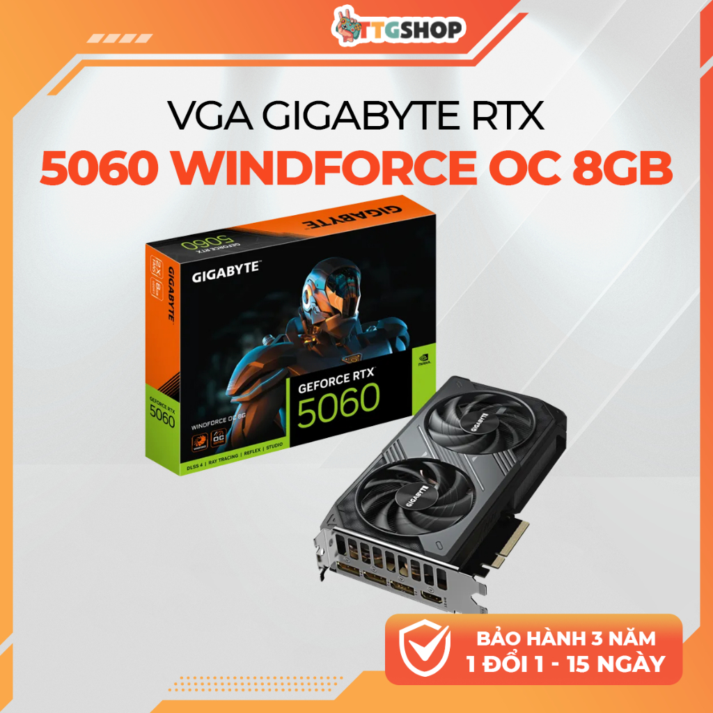 VGA Gigabyte RTX 5060 Windforce Max OC 8GB GDDR7 - Card Màn Hình Gaming | BigBuy360 - bigbuy360.vn