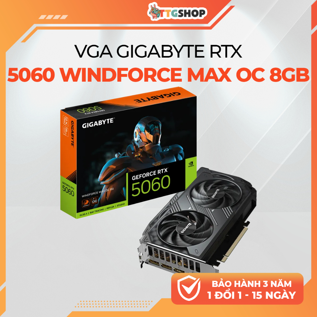 VGA Gigabyte RTX 5060 Windforce Max OC 8GB GDDR7 - Card Màn Hình Gaming | BigBuy360 - bigbuy360.vn